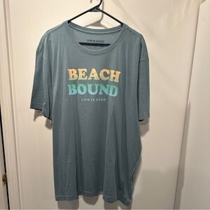 NEW Life Is Good Men's Teal 'Beach Bound' Tee